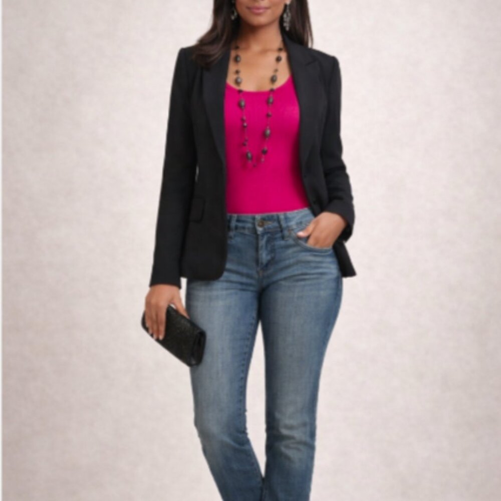 Bebe Skinny Jeans Stretch Medium Wash Soft + NWOT Hot Pink Tank  + Jewelry Set